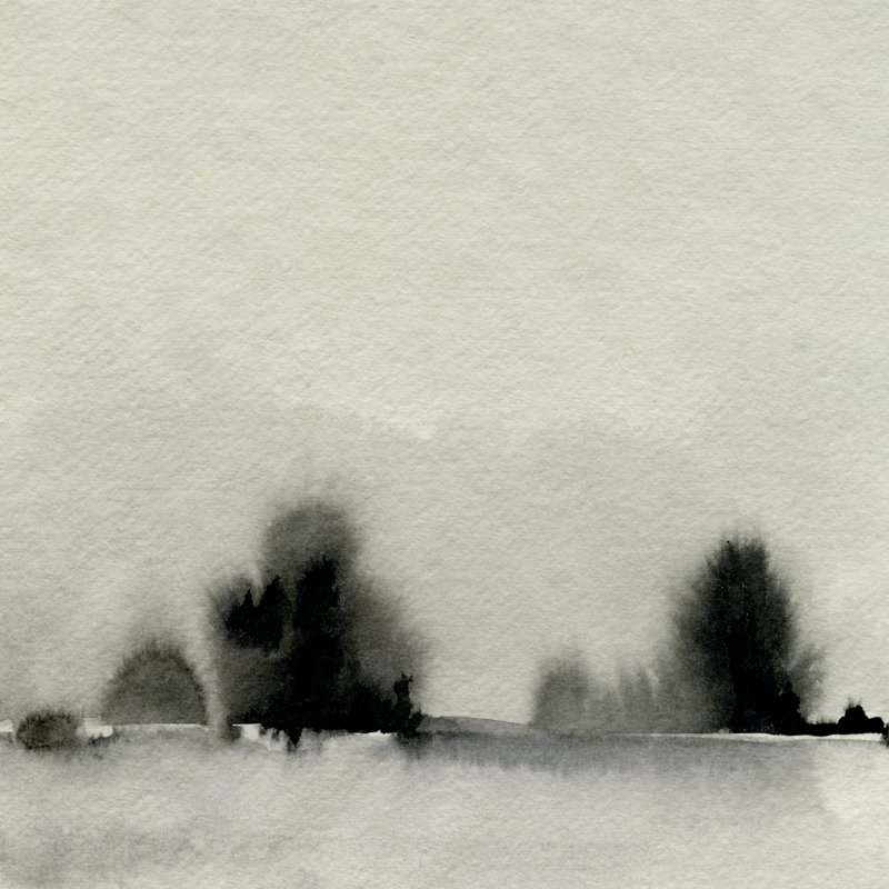 Ink Bloom Landscape IV by Emma Caroline - Wrapped Canvas Print, 30cm H x 30cm W x 3.8cm D