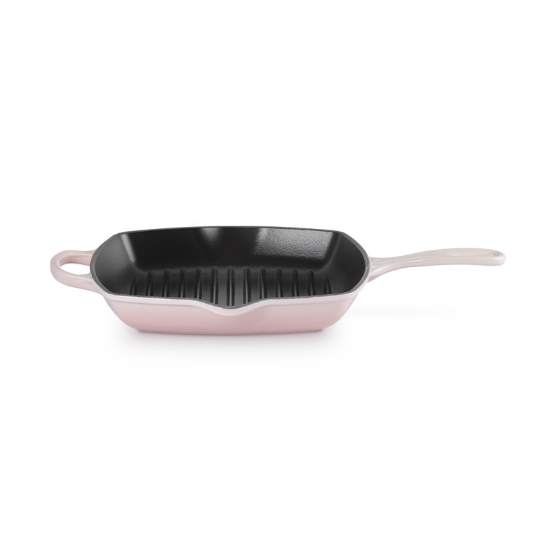 Le Creuset Cast Iron Square Grillit 26cm, Shell Pink