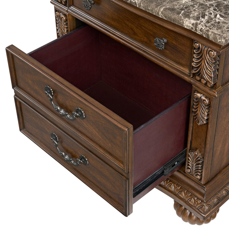 Table de chevet Bukivina avec USB-C en brun