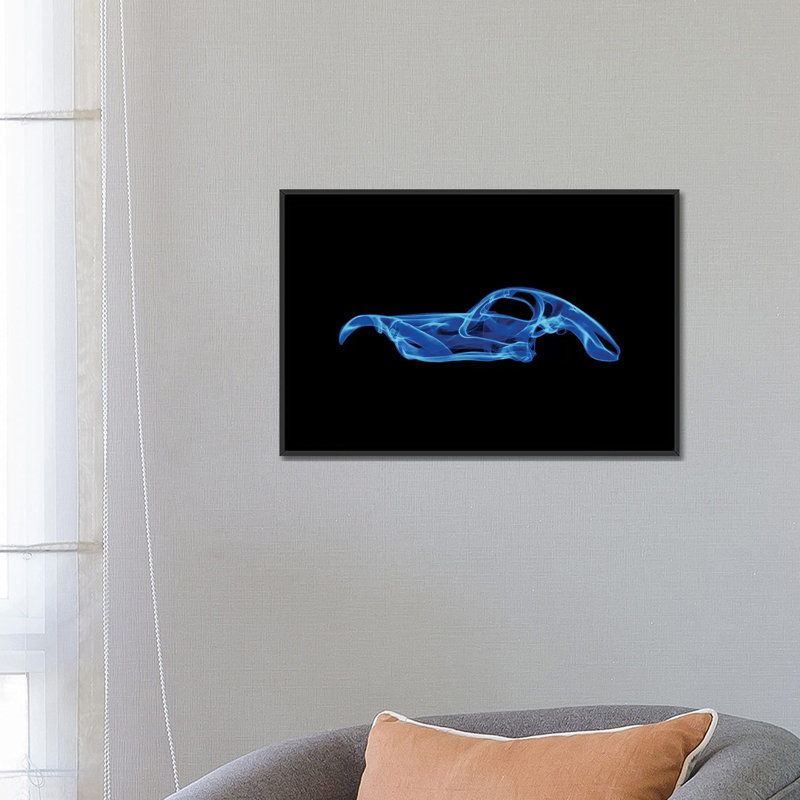 Bugatti Atlantic, impression sur toile tendue, H 18 po x l 26 po x P 1,5 po, Toile encadrée noire, Pas de tapis