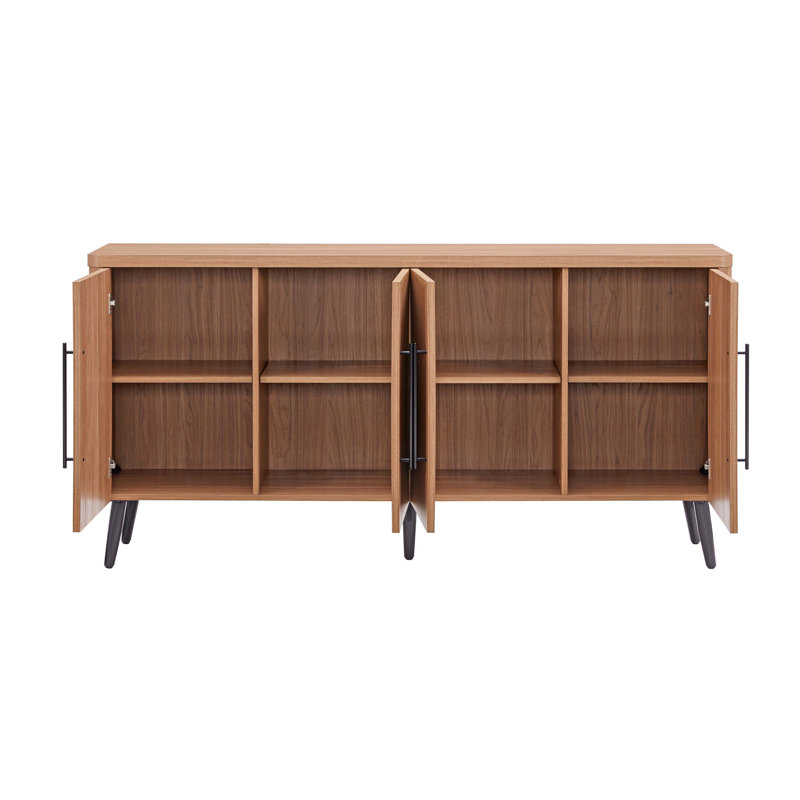 Jodie 65" Fluted Sideboard In Maple, Maple