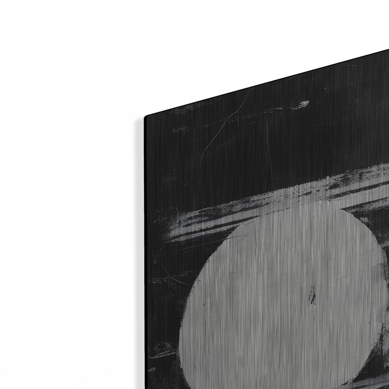 «Black & Neutral Abstract» par Petals Prints Design, art mural en métal, H 24 po x l 16 po