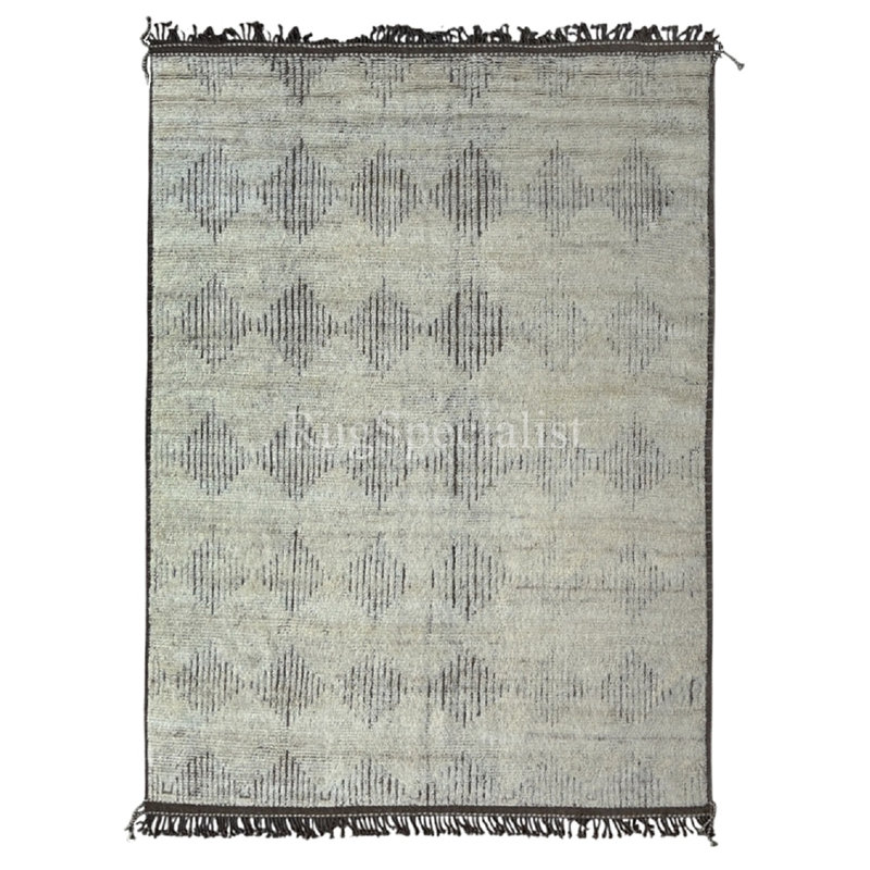Tapis berbère de conception marocaine moderne. 100% laine. Tapis fabriqué à la main Beni Ourain