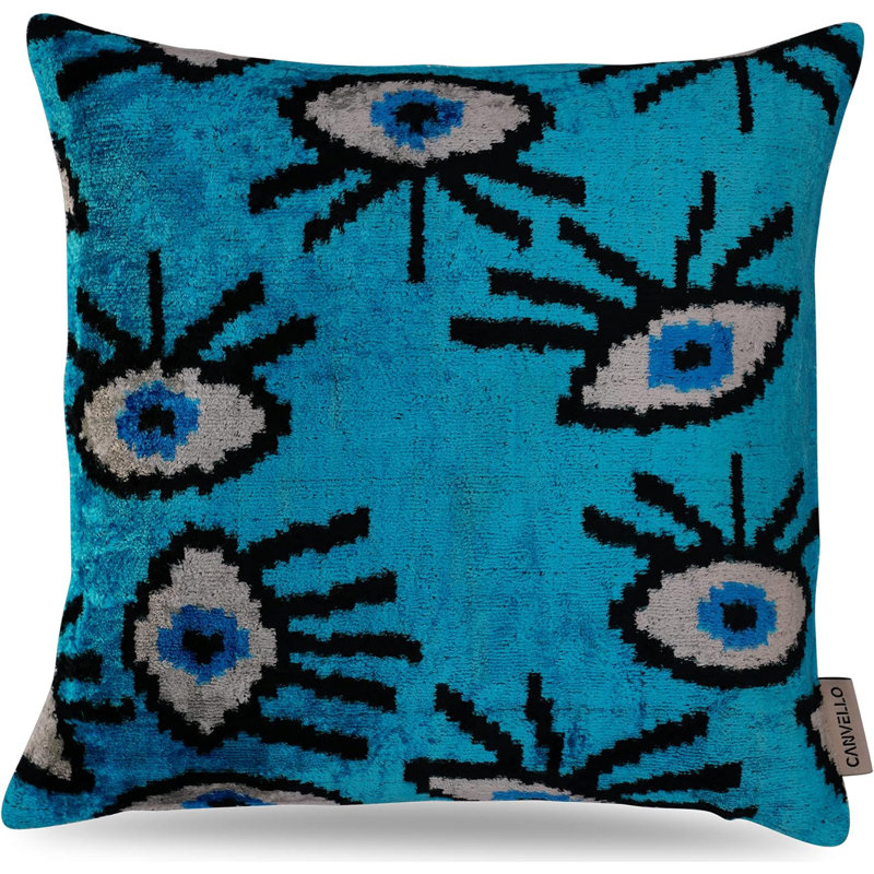 Velvet Square Pillow Cover & Insert, Teal