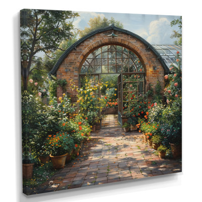 «Green Orange Garden Of Dreams Greenhouse» - Art mural mural serre