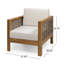 Ensemble de 2 fauteuils club d'extérieur en bois d'acacia avec accents en osier, finition teck + brun mélangé + beige