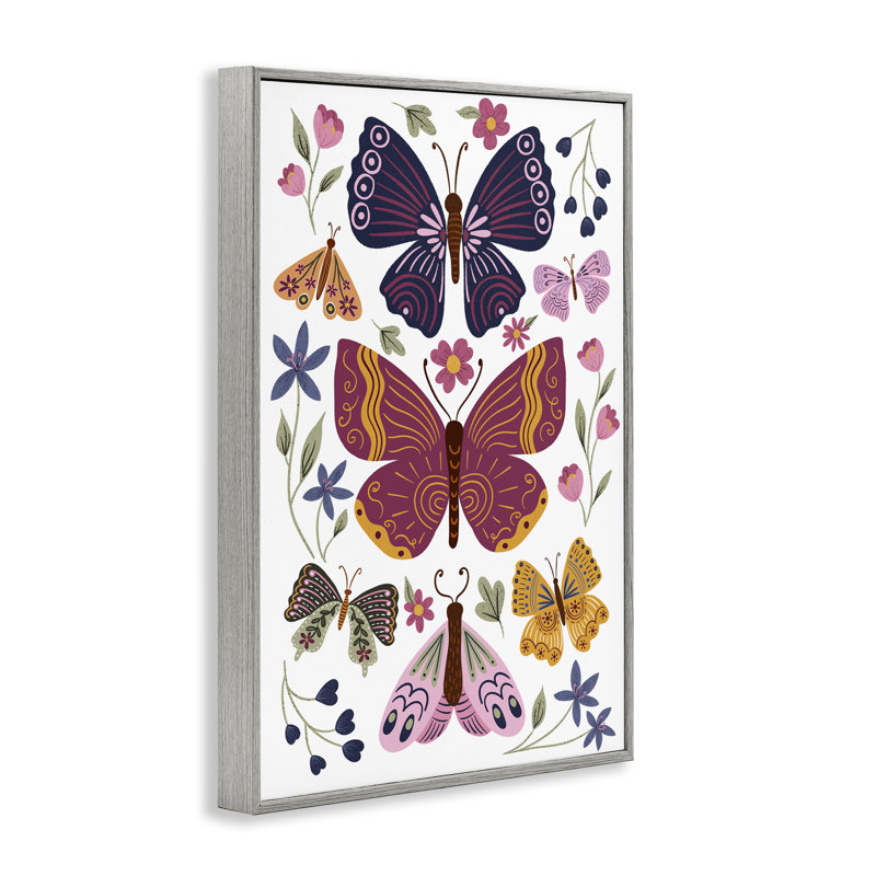 Art giclée symétrique par papillons et fleurs par JJ Design House LLC, Estampe numérique Farmhouse, H 30 po x l 20 po
