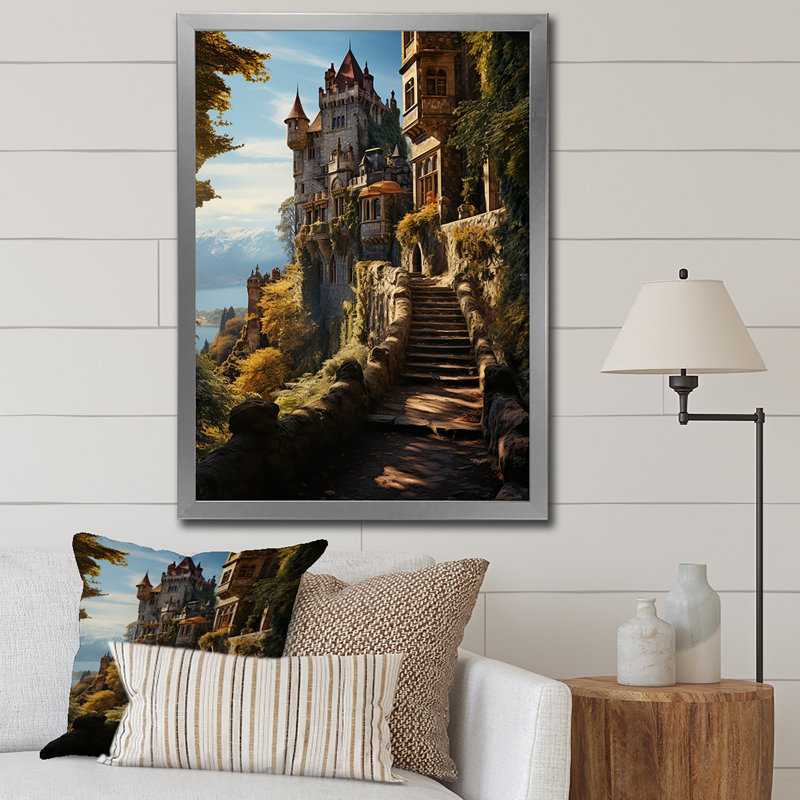 Yatta Castles Sunlit Stronghold sur toile, Cadre photo argenté, H 44 po x l 34 po x P 1,5 po