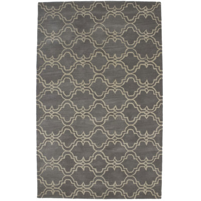 Tapis gris en laine touffeté à la main Kalson