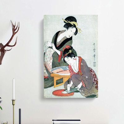 Women Preparing Sashimi by Kitagawa Utamaro - Wrapped Canvas Painting