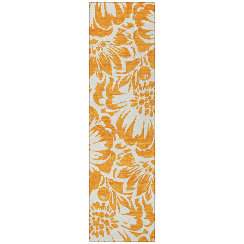Tapis de couloir intérieur et extérieur orange 8 pi