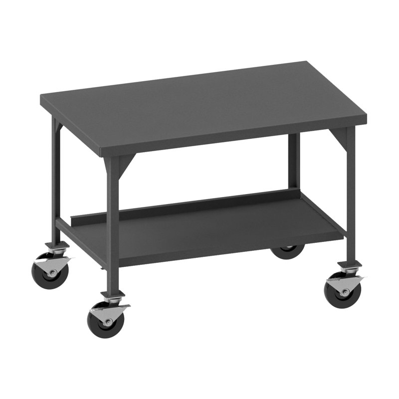 Wezen Steel Top Workbench with Wheels, 43.69" H x 72" W x 36" D