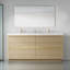 Meuble-lavabo autoportant avec lavabos doubles, armoire de salle de bain avec tiroir à fermeture en douceur-108508322