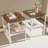 2-piece Modern End Tables Rectangle Side Table with Tempered Glass Top & MDF Storage Shelf, Living Room Accent Tables-1889556391-1889556388