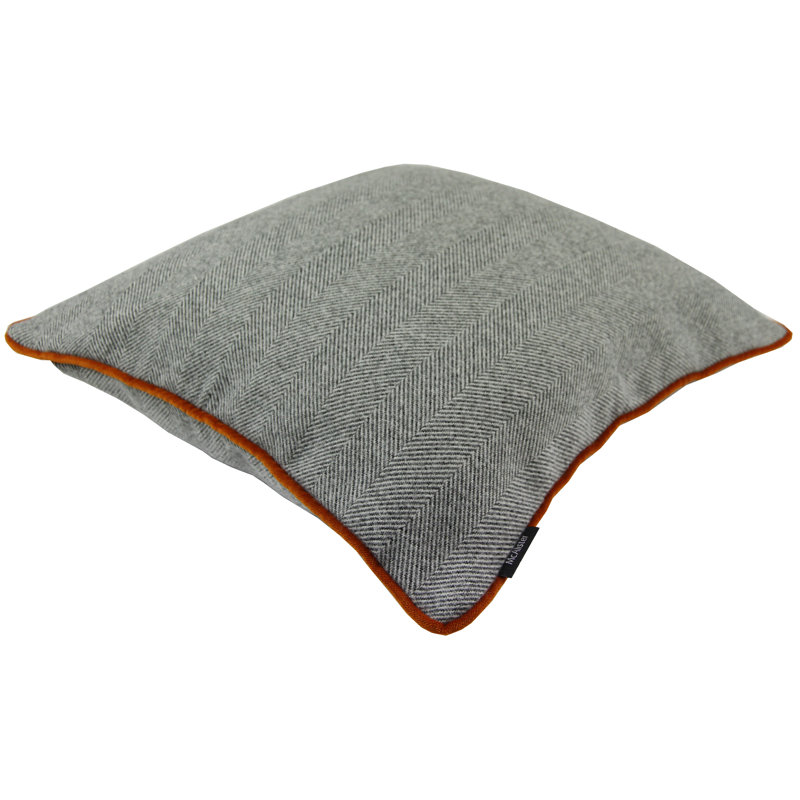 Suwanee Square Cushion, 43 x 43cm, Grey/Burnt Orange