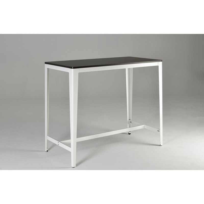 Table à hauteur de comptoir brune et blanche Style pour la cuisine et la salle à manger avec des pieds en métal dans la maison