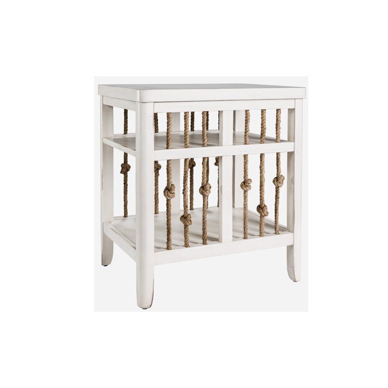 Alvon 26'' Tall End Table, White