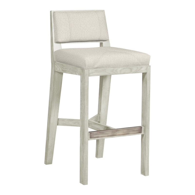 Thom Filicia 32.5'' Bar Stool, Wrenn, Nomad Snow Crypton® Chenille