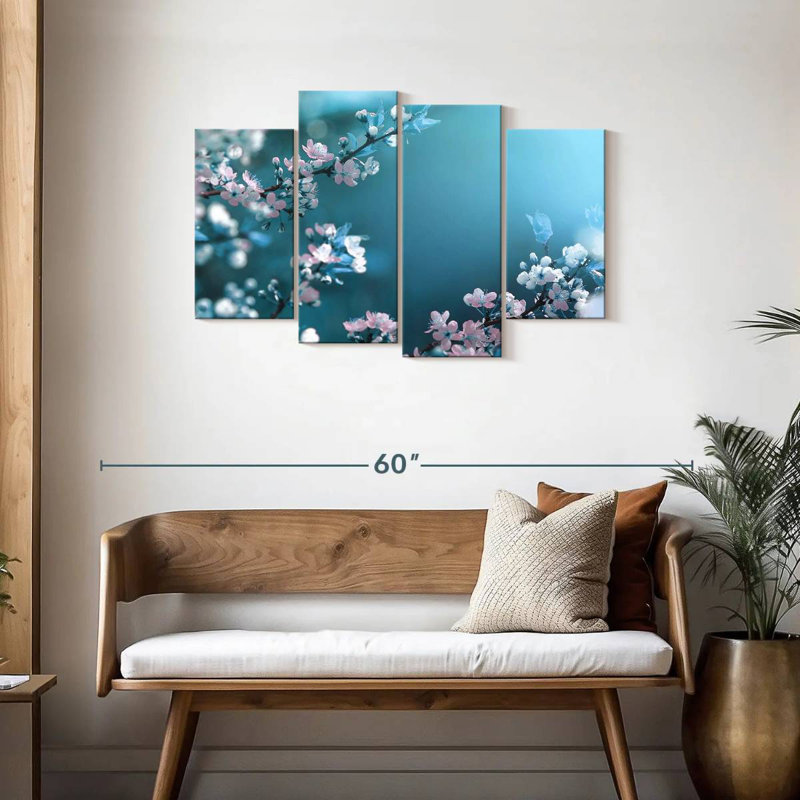 Harnek délicates fleurs printanières, H 27 po x l 43 po