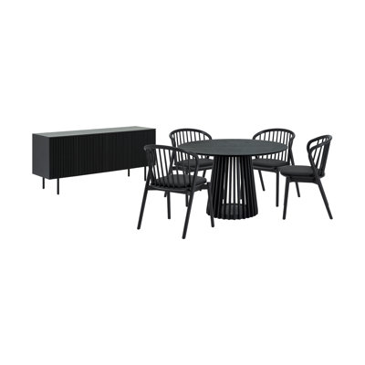 Brysa 4 - Person Pedestal Dining Set
