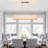 Wanakah 48-Inch 6 - Light Kitchen Island Linear Chandelier Textured Linen White Shade Reflector bottom