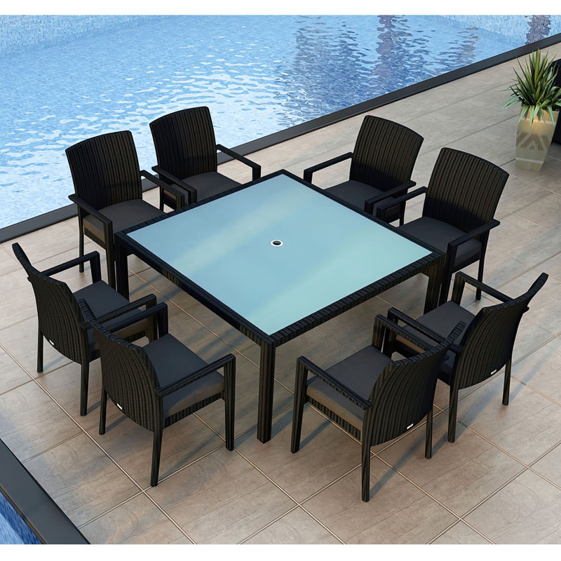 Urbana Outdoor 9 - Piece Dining Set, Canvas Charcoal Sunbrella® Canvas