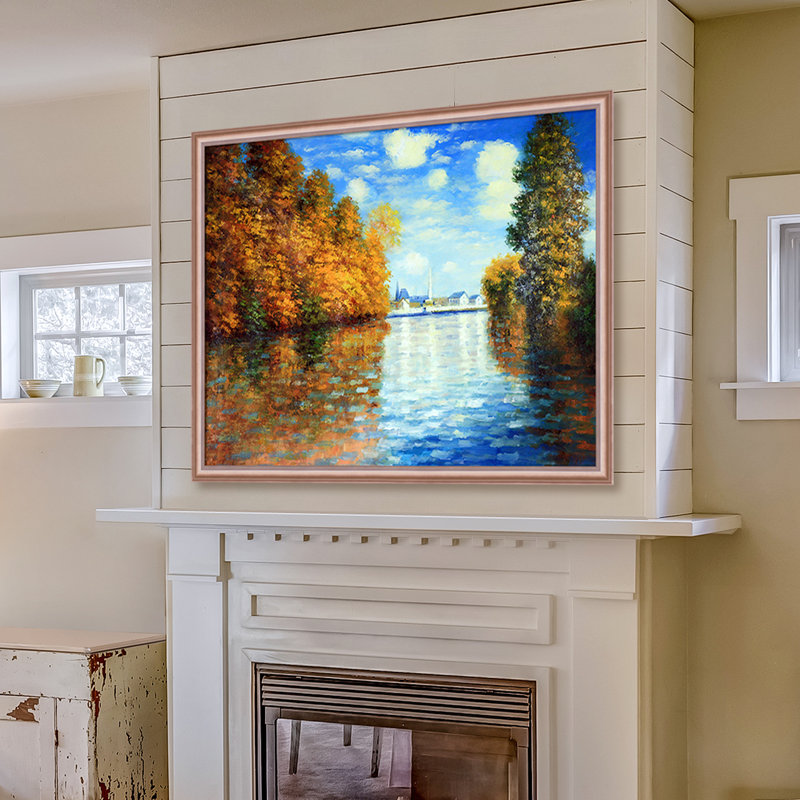 «Autumn at Argenteuil» par Claude Monet, reproduction d'art sur toile encadrée