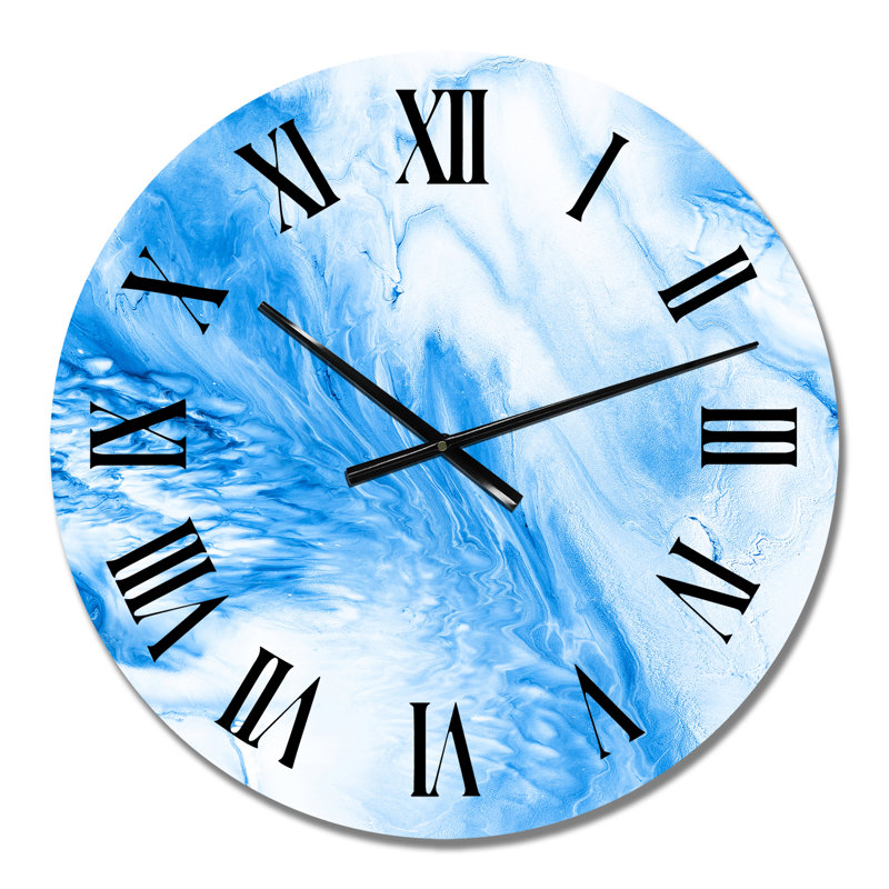 Horloge murale moderne bleue et blanche, Petit