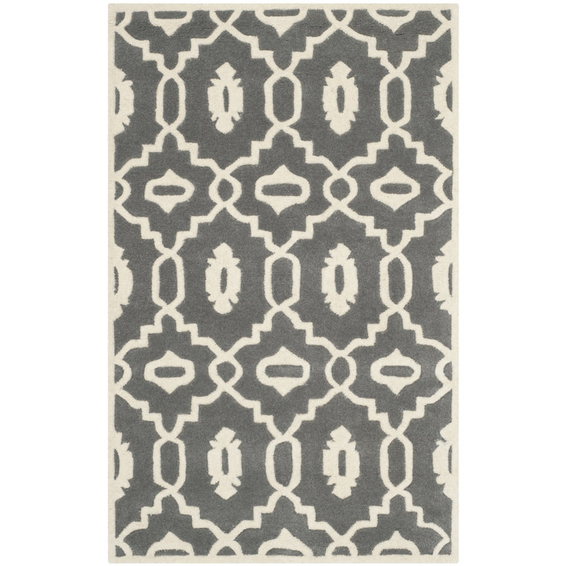 Carolene Hand Tufted Wool Geometric Rug, Rectangle 3' x 5'