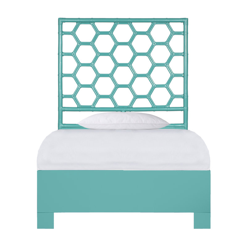 Lit plateforme Honeycomb, Turquoise, Simple extra long