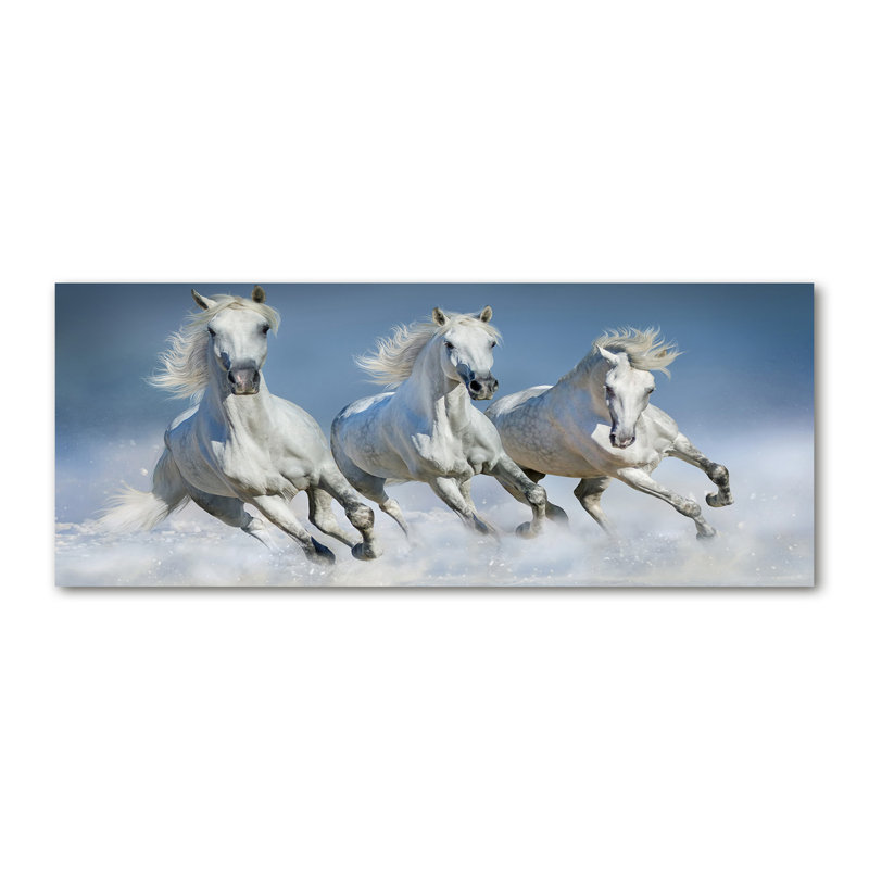 Horses In A Gallop - Wrapped Canvas Print