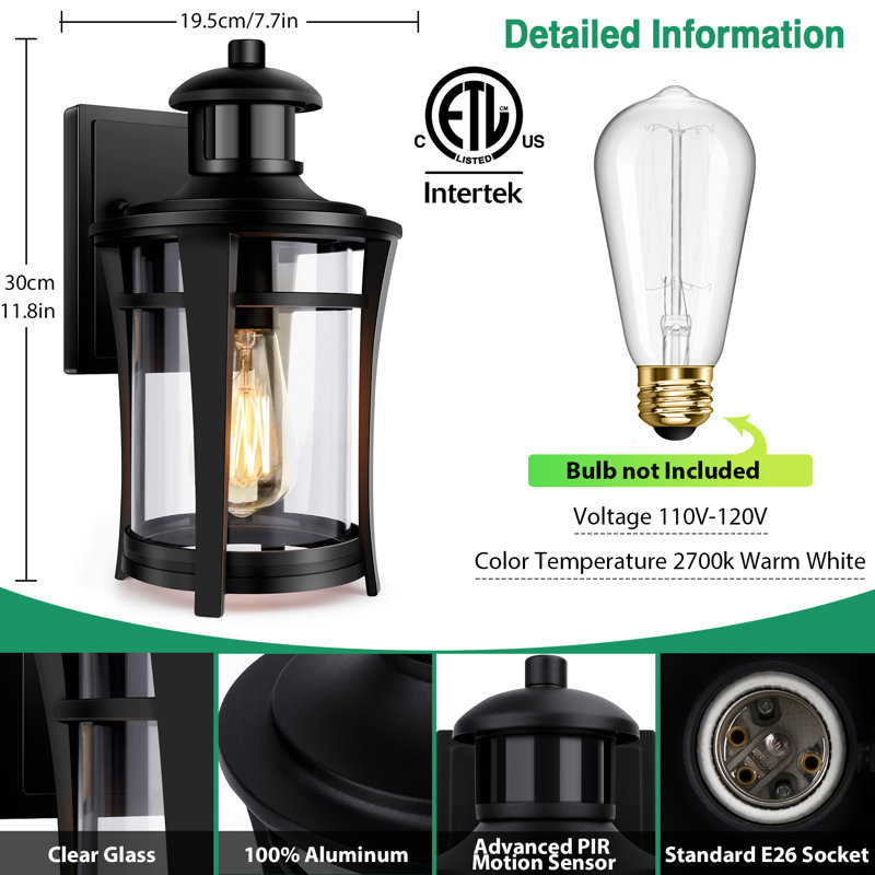 Outdoor Wall Light with Dusk to Dawn
