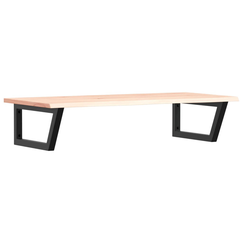 Basin Shelf Wall Mounted Steel And Solid Wood Oak, 8.7" H x 39.4" W x 19.7" D
