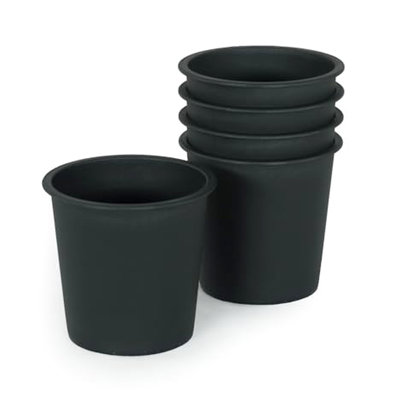 Pot de fleurs rond en plastique de 5 po - Pots de jardin noirs avec trous de drainage 5. Et. Polyvalent pour la chambre de bébé, la plantation, le rangement.