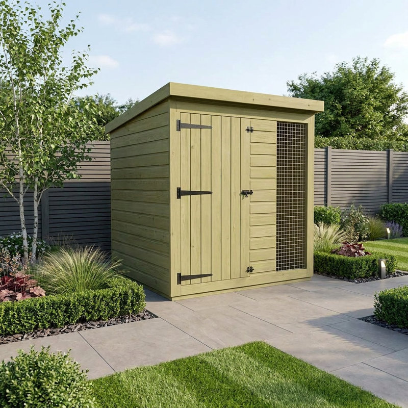 Total Sheds 4ft x 4ft Dog Run Short - Outdoor Dog Kennel - Pressure Treated Timber - UK Manufactured