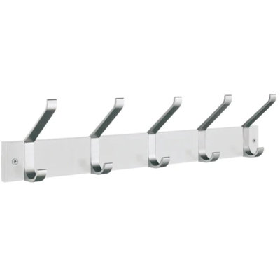 Wall mounted 5 hook coat rack 