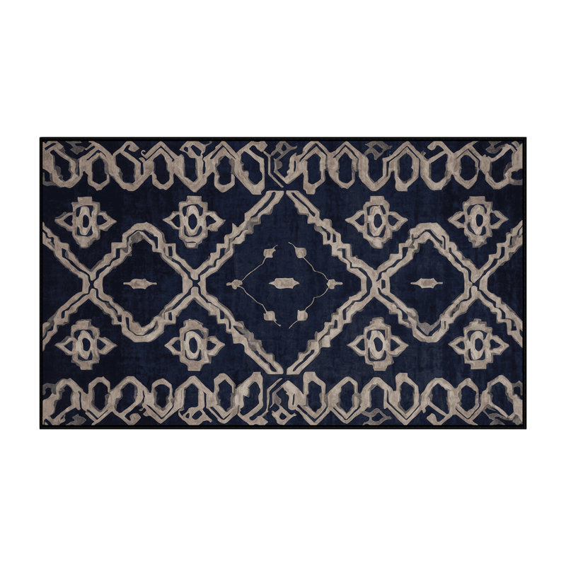 Machine Washable Gray Area Rug, Rectangle 7' x 10'