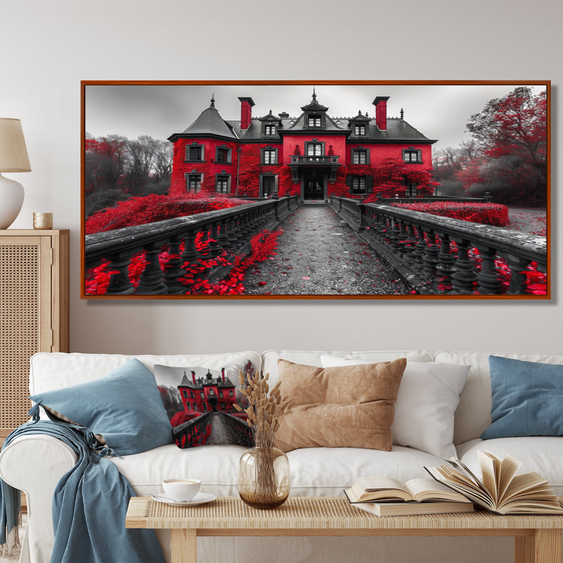 Forsman - Chateaus, impression d'art mural, Toile avec cadre flottant brun, H 28 po x l 60 po x P 1,5 po
