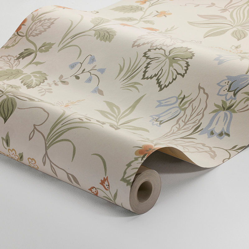 Boråstapeter Folklore Wallpaper, Ivory/Green
