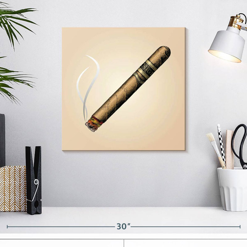 Croquis de cigare rétro Senne, H 16 po x l 16 po