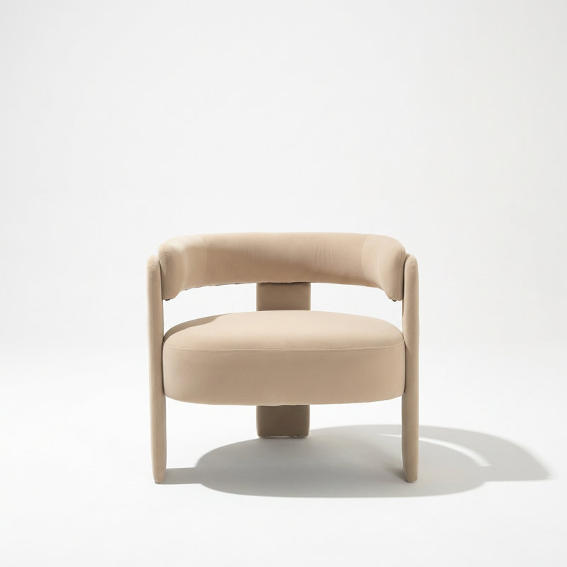 Chaise d'appoint moderne en velours avec pieds en bois