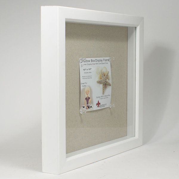 White Shadowbox Linen Back with Pins, Sold by at Home