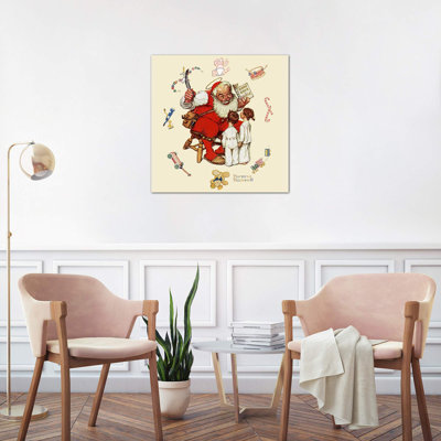 Santa's Visitors by Norman Rockwell - 1 Piece Wrapped Canvas Painting