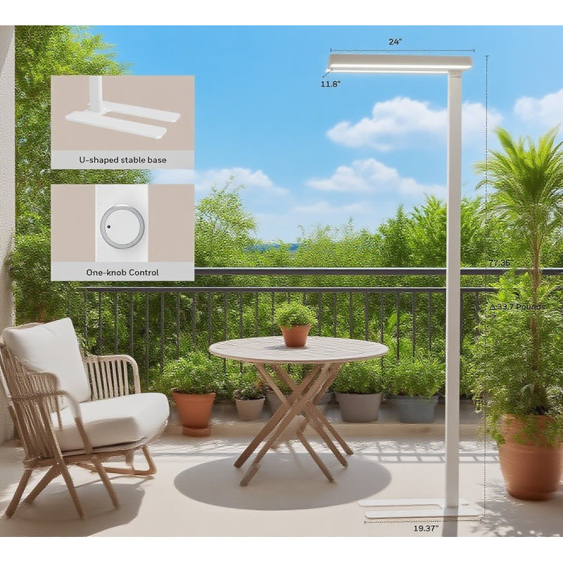 LED Floor Lamp With Sunturalux Eye Care Technology, 6000LM Dimmable Standing Light For Home Office Living Room Bedroom Reading