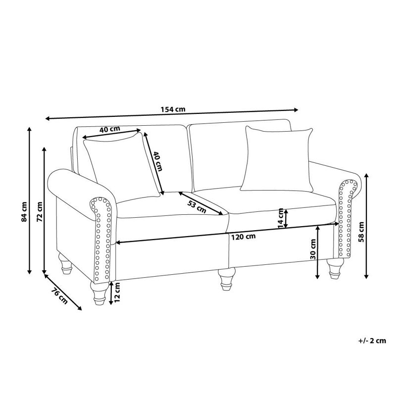 Antoinesha 2 Seater Sofa, White