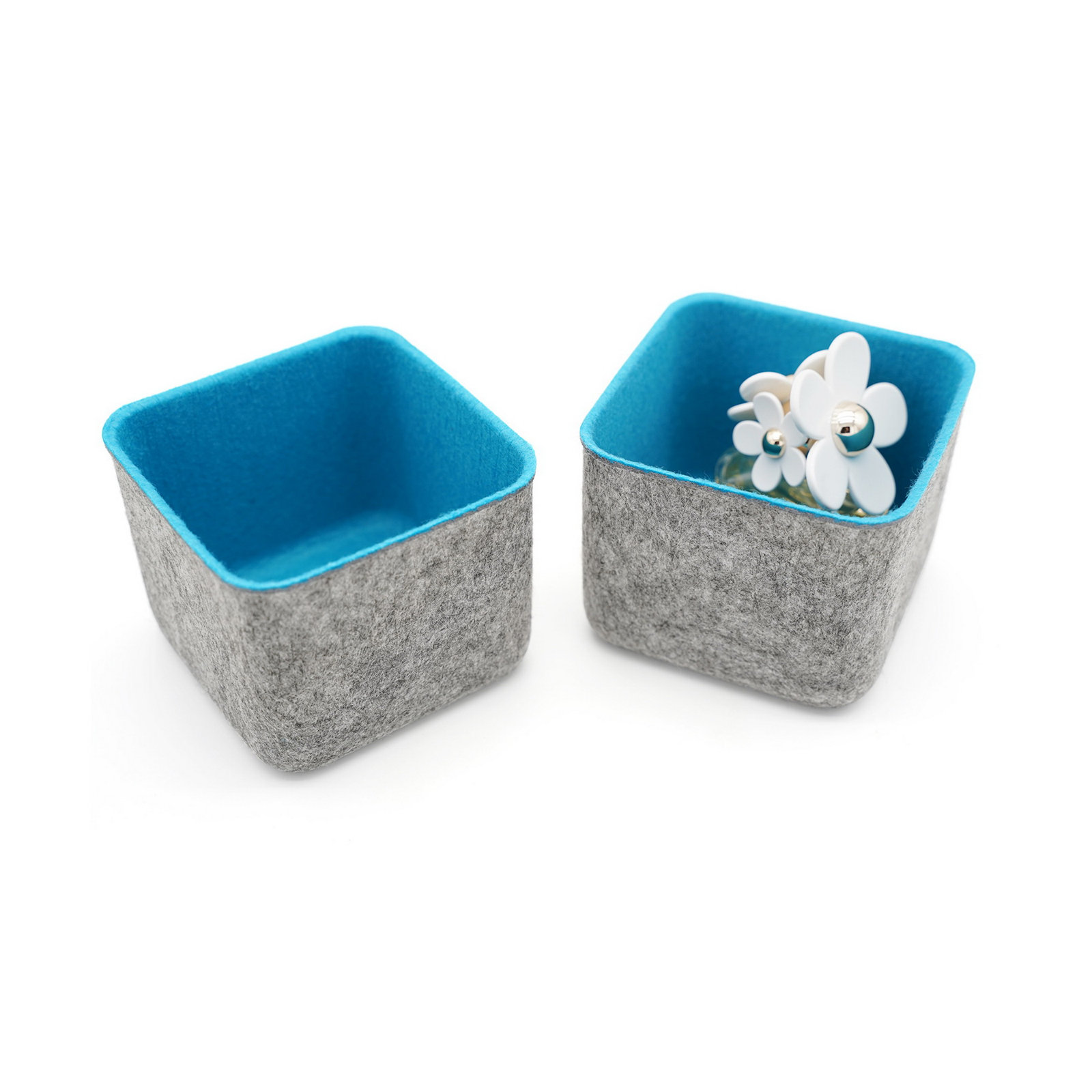 Reuben Felt Desk Organizer, Turquoise