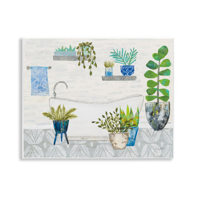Stupell Industries Rustic Botanical Bathroom Wall Plaque Art by Courtney Prahl