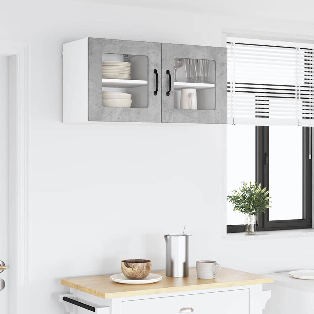 Vidaxl Kitchen Cabinet With Shelf 2 Pcs Concrete Grey 40 X 31 X 40 Cm