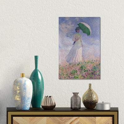 Femme avec un parasol tourné vers la droite, 1886 - Giclée sur toile tendue avec châssis