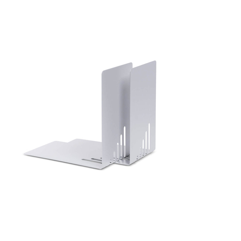 Modern & Contemporary Metal Non-Skid Bookend, Silver